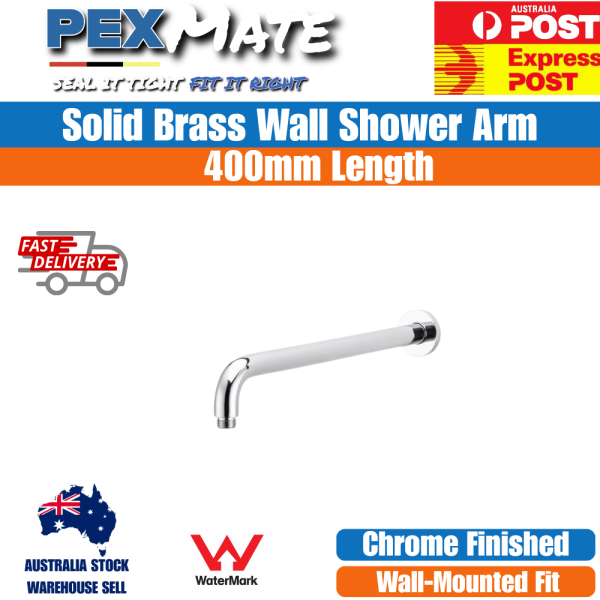 Wall Shower Arm 400mm | WaterMark | Long Reach Brass Arm - Image 2