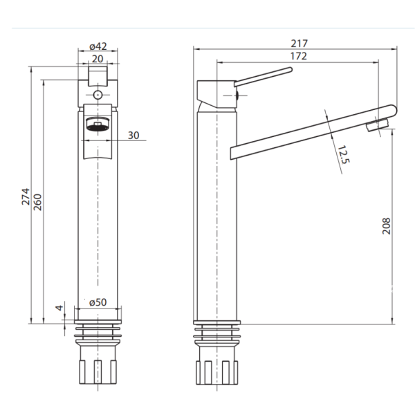 Tall Basin Mixer Tap | WaterMark | Lead Free | WELS 4 Star - Image 3