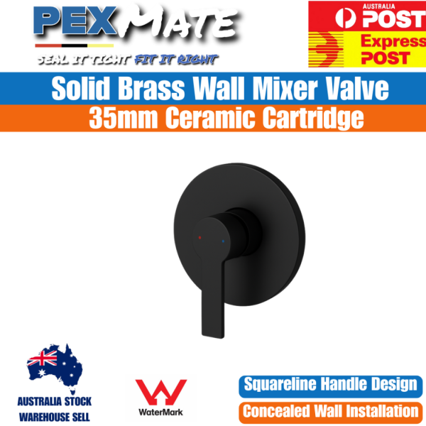 Matte Black Shower Mixer | WaterMark | Wall Mounted Mixer - Image 2