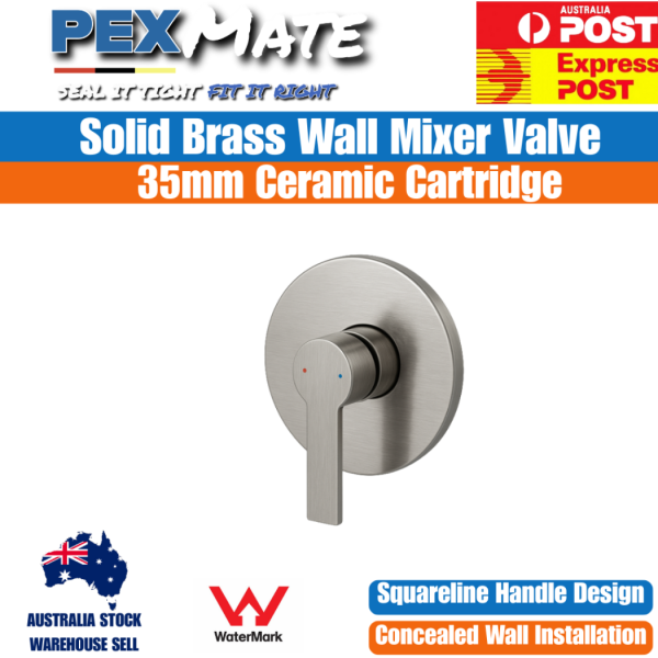 Brushed Nickel Shower Mixer | WaterMark | Wall Mounted Mixer - Image 2