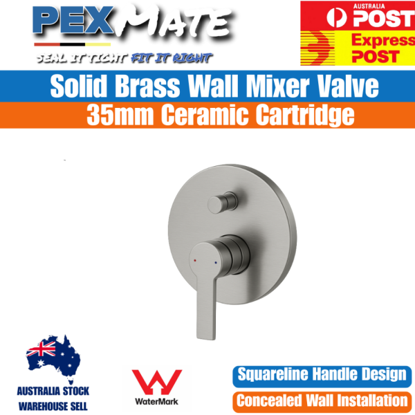 Brushed Nickel Shower Diverter Mixer | WaterMark | Wall Mixer - Image 2