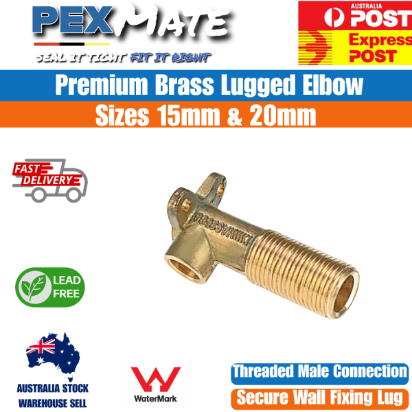 15mm OD x 15mm MI Lugged Male Elbow Brass (1/2" OD x 1/2" MI) | WaterMark Approved - Image 2