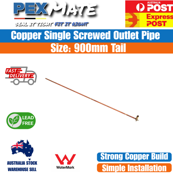 900mm Single Screwed Outlet Copper WaterMark Lead Free - Image 2