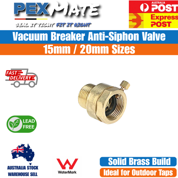 15mm Vacuum Breaker (1/2") Brass Garden Tap Backflow Valve WaterMark Lead Free - Image 2