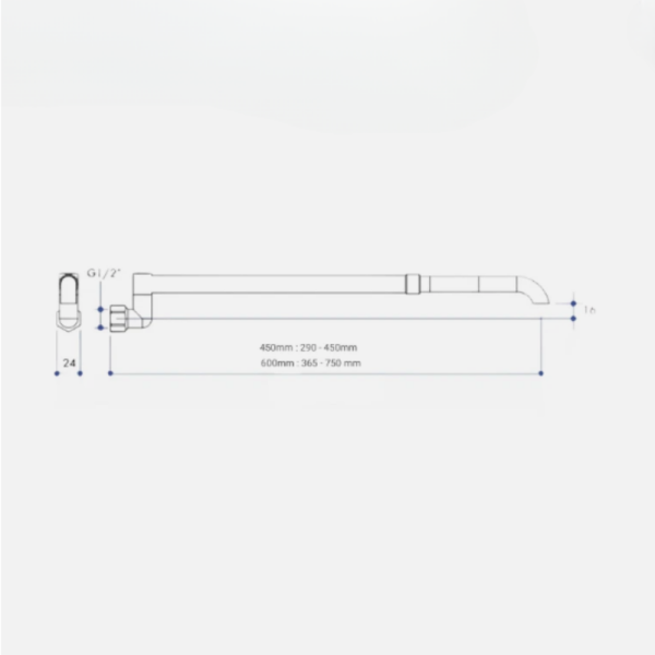 Telescopic Laundry Spout 600mm Swivel Chrome | WaterMark | Lead Free | WELS 3 Star - Image 3