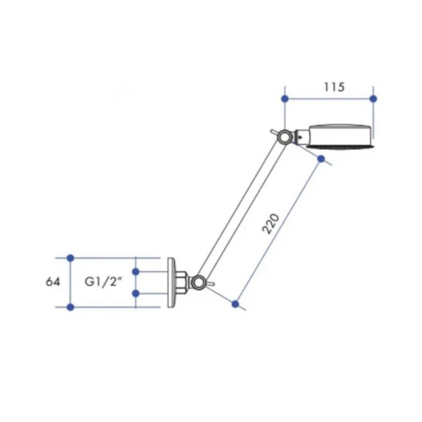 Adjustable Shower Arm and Rose Chrome WaterMark - Image 5