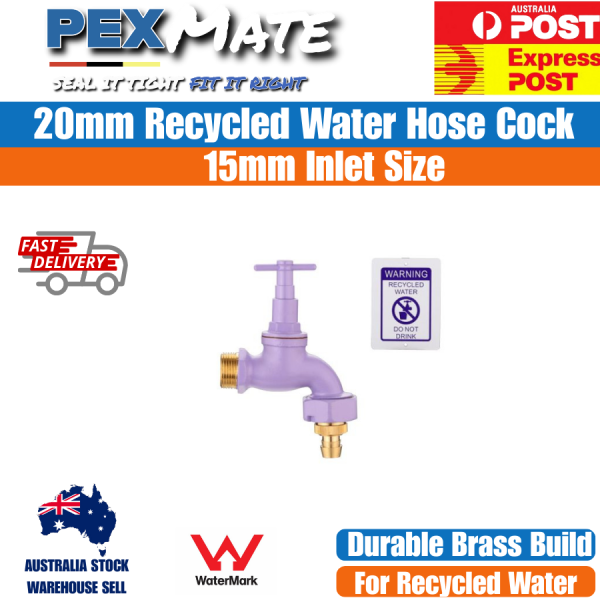 20mm Recycled Water Hose Tap (3/4" MI) Lilac WaterMark - Image 2