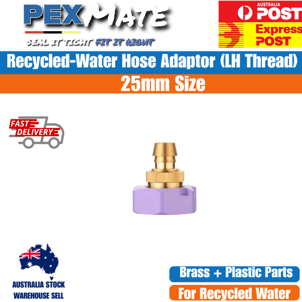 25mm Recycled Water Hose Adaptor LH Thread - Image 2