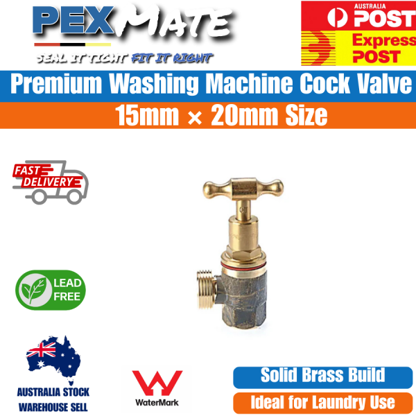 15mm Washing Machine Cock 1/2" x 3/4" Lead Free WaterMark - Image 2