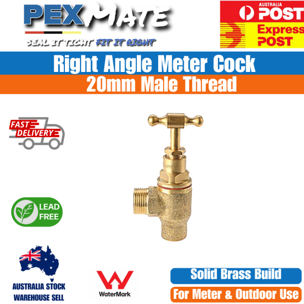 20mm Right Angle Meter Cock 3/4" | Lead Free WaterMark - Image 2