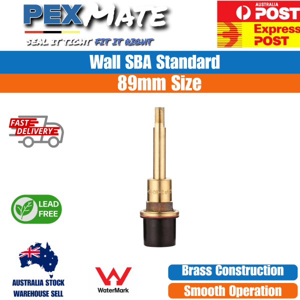 89mm Wall SBA Standard Brass Spindle – WaterMark Approved Replacement Tap Spindle - Image 2