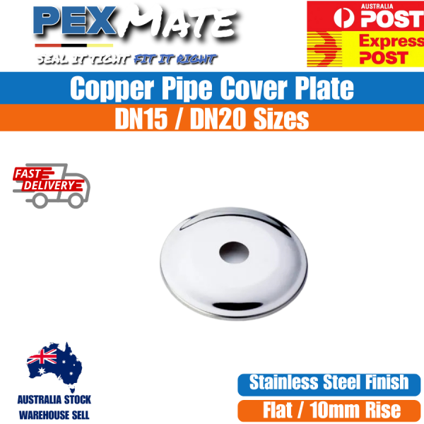 DN15 Copper Pipe Flat Stainless Steel Cover Plate #0 (10 Pack) - Image 2
