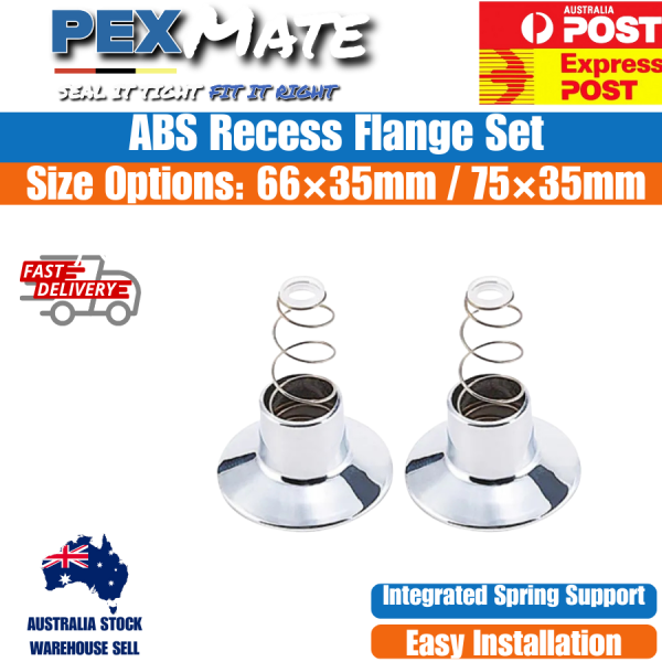 Chrome ABS Tap Flange Set with Springs (1 Pair) - Image 2