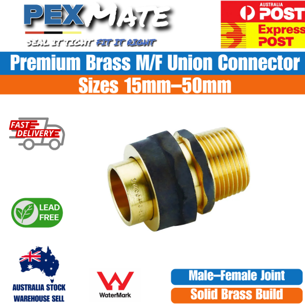 25mm OD x 25mm MI Male Union Connector (1" OD x 1" MI) Lead Free Brass Plumbing Fitting - Image 2