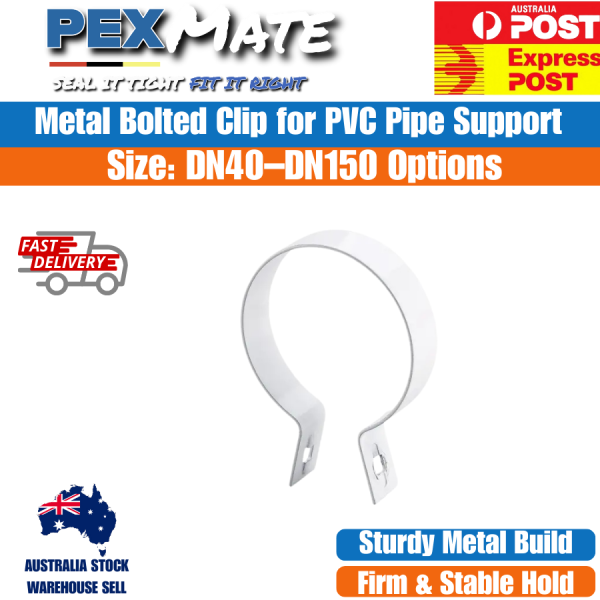 Bolted Clip for Stormwater Pipe DN90 20 Pack Powder Coated Metal Clamp - Image 2