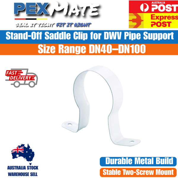 DN50 Stand Off Saddle Clip for DWV Pipe 50mm White Pipe Support Bracket (20 Pack) - Image 2