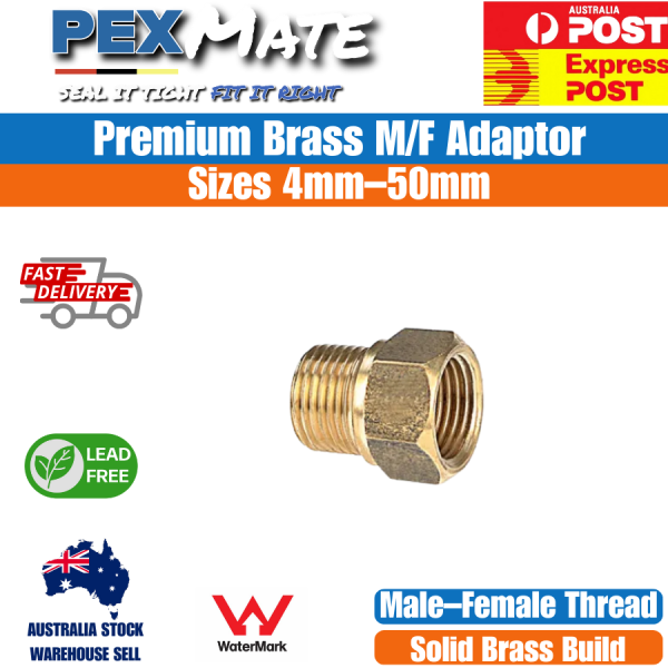 20mm M/F Adaptor (3/4") Brass Fitting | WaterMark Lead Free - Image 2