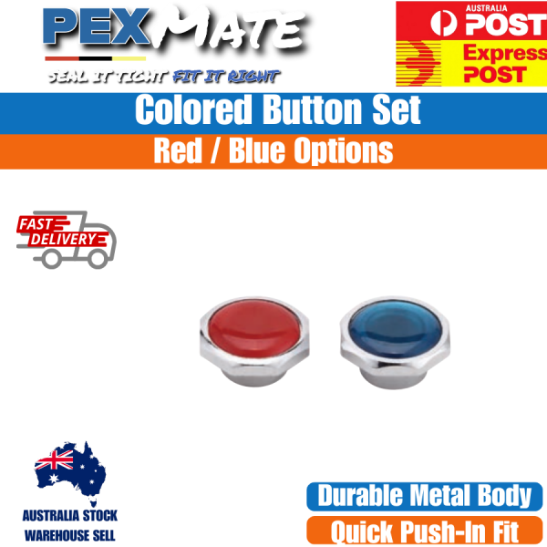 Chrome Tap Indicator Buttons Red Blue (Pair) - Image 2
