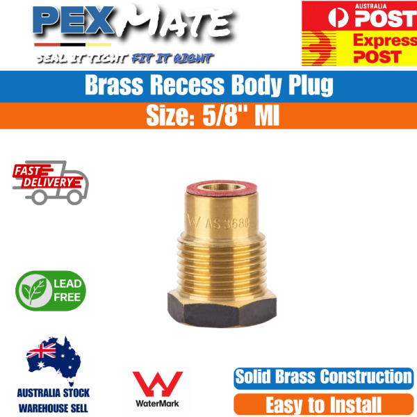 Recess Body Plug 5/8 Brass WaterMark Lead Free - Image 2