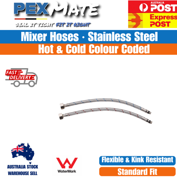 Mixer Flexible Hoses | WaterMark | Stainless Steel Braided | Tap Connector - Image 2
