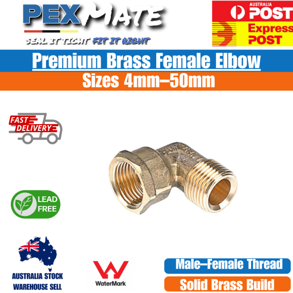 20mm Brass Male Female Elbow 3/4" Lead Free | WaterMark Approved Brass Fitting - Image 2