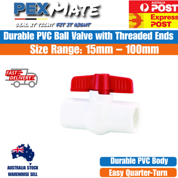20mm PVC Ball Valve Female Thread - Image 2