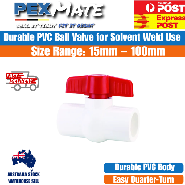 15mm PVC Ball Valve Solvent Weld - Image 2