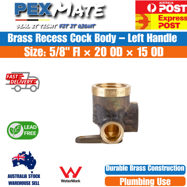 Capillary Recess Cock Body 5/8 Right Angle Brass WaterMark - Image 2