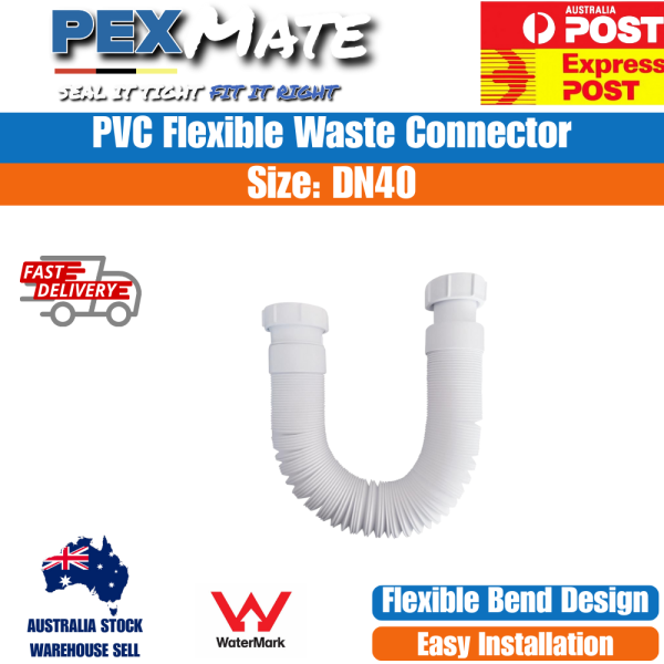Flexible Waste Connector DN40 PVC WaterMark Certified - Image 2