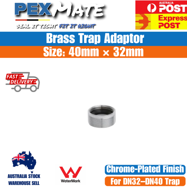 32mm to 40mm Trap Adaptor Brass Chrome Plated - Image 2