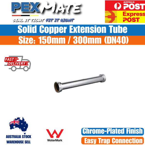 40mm Trap Extension 300mm Copper Chrome Plated – WaterMark Approved - Image 2