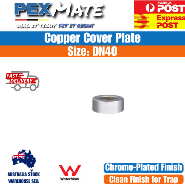 40mm Trap Cover Plate DN40 Copper Chrome Plated - Image 2