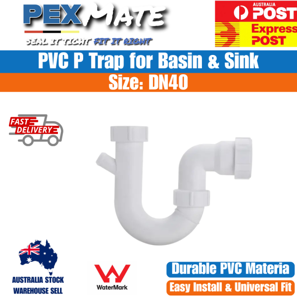 40mm PVC P Trap DN40 WaterMark - Image 2