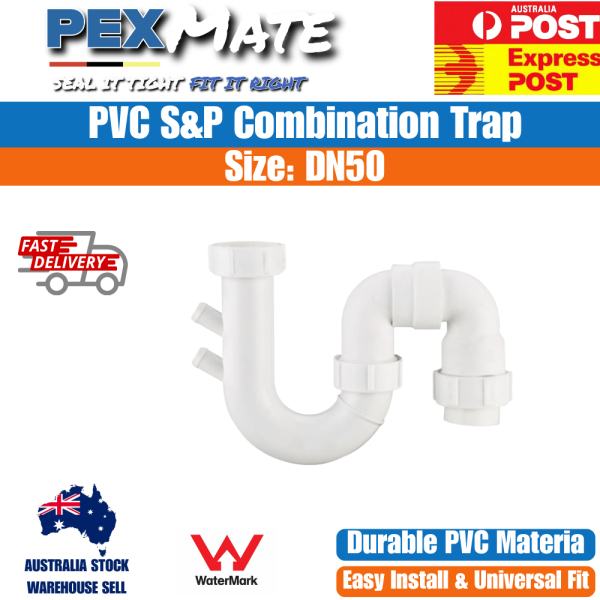 50mm PVC Combination Trap DN50 WaterMark - Image 2